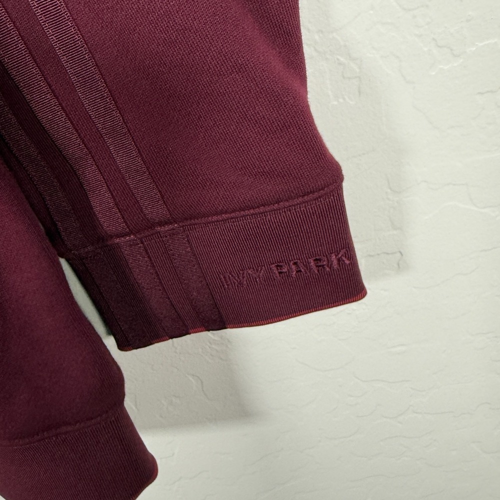 Adidas Ivy Park Sweatshirt Mens Medium Red‎ Pullover Fleece 3 Stripe - Picture 5 of 10